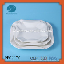 Plaques en céramique blanc carré avec emballage sécurisé, assiette carrée, assiettes de restaurant carré